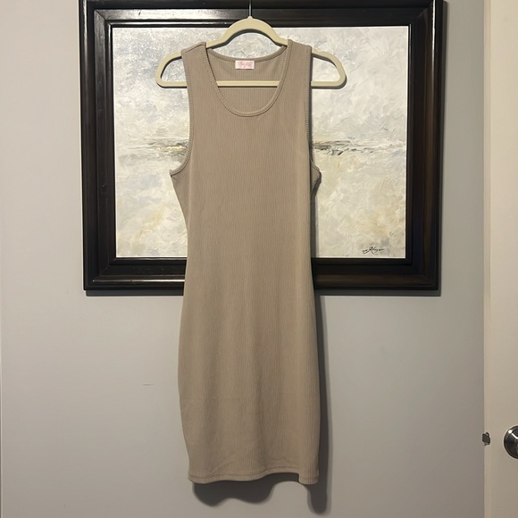 Tan Sleeveless Dress - Picture 1 of 3